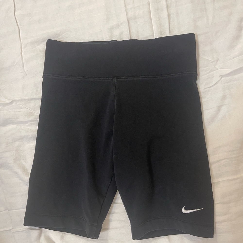 Nike Black Mid-Rise Bike Shorts with Swoosh